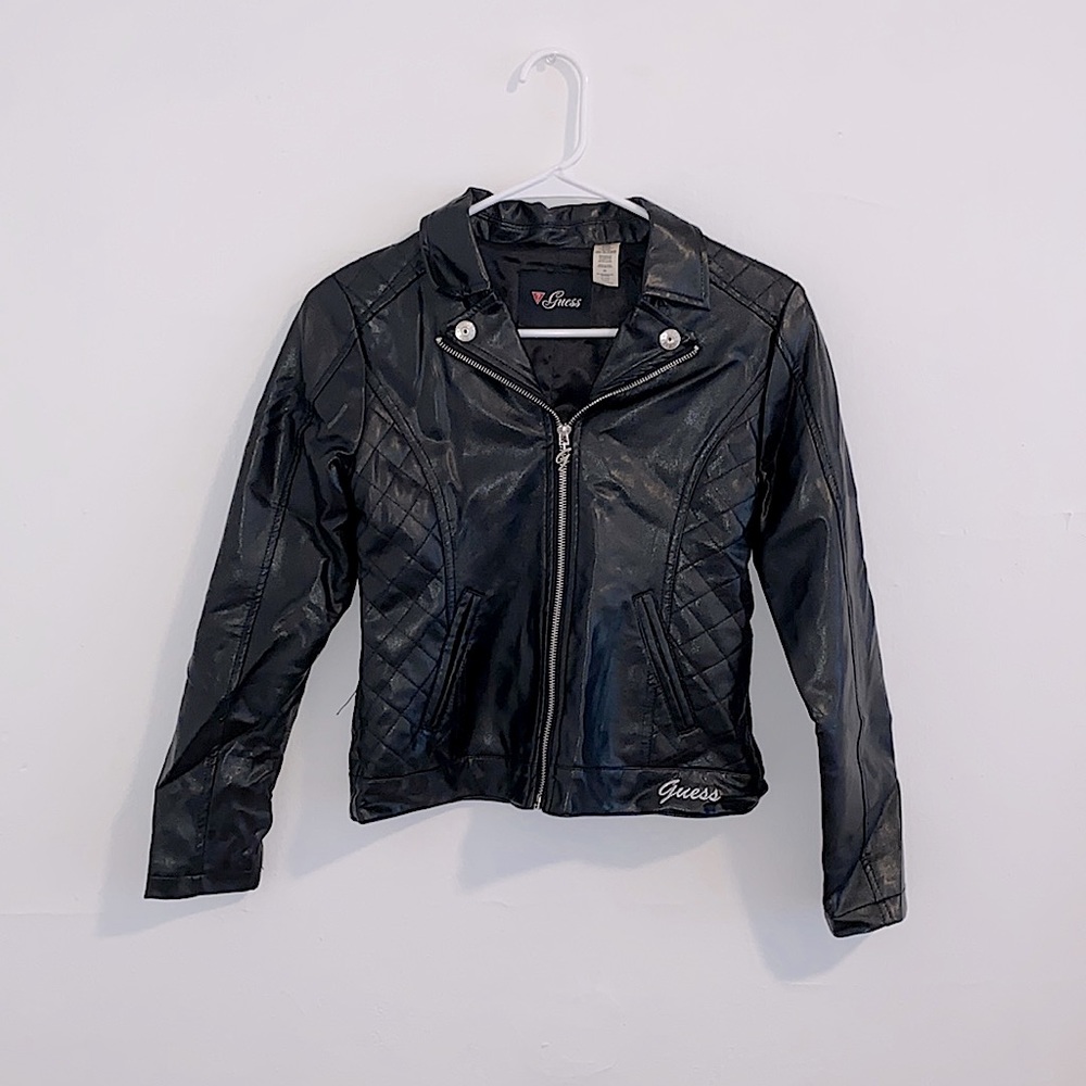 Girls Guess Faux Leather Jacket